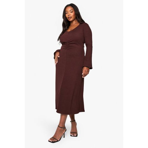 Grande Taille - Robe Mi-Longue Froncée - 44 - boohoo - Modalova