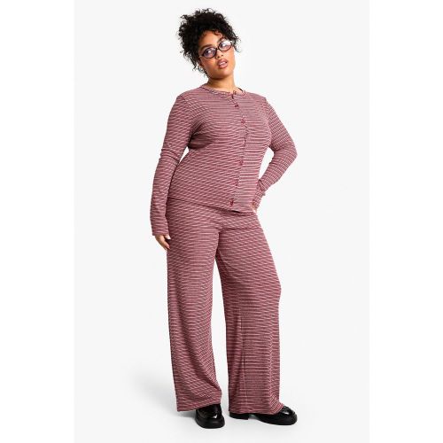 Grande Taille - Pantalon Rayé Côtelé À La Taille - 44 - boohoo - Modalova