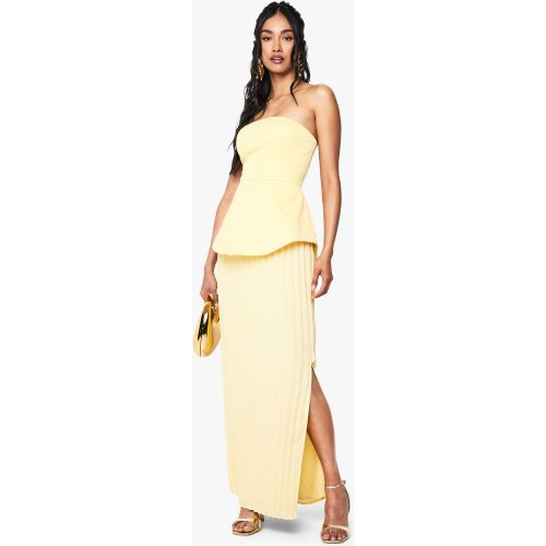 Robe Longue Péplum En Mousseline De Soie - 36 - boohoo - Modalova