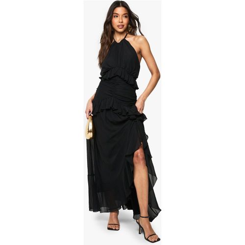 Robe Longue Dos Nu À Volants - 36 - boohoo - Modalova