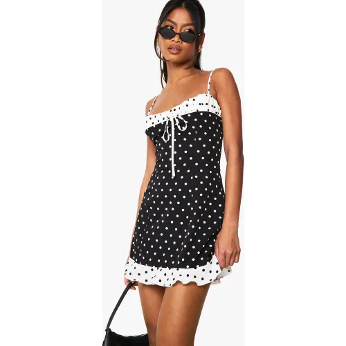 Robe Courte À Pois Contrastants - 36 - boohoo - Modalova