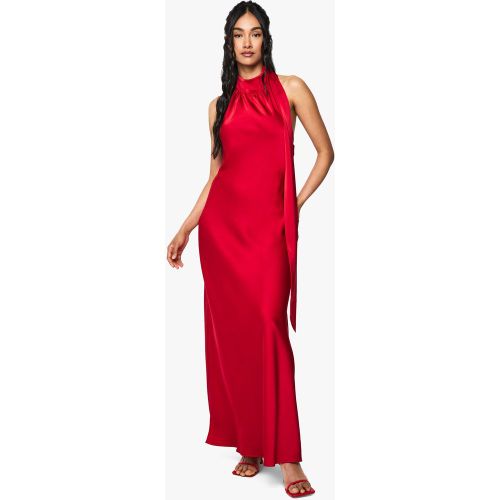 Robe Longue Satinée Drapée - 36 - boohoo - Modalova