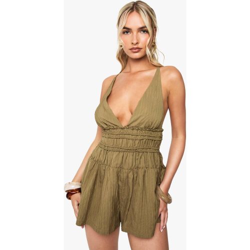 Combishort Ample Froncé Texturé - 36 - boohoo - Modalova