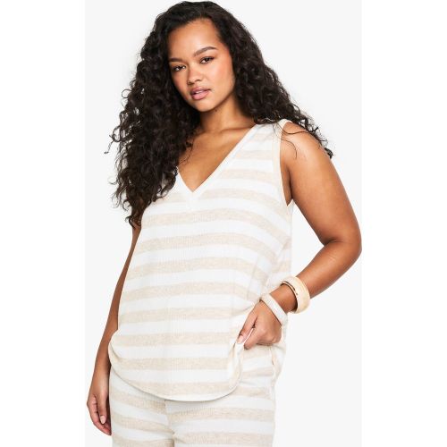 Grande Taille - Top En Maille À Col V - 44 - boohoo - Modalova