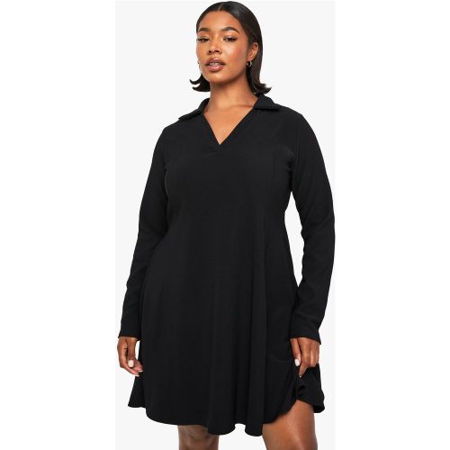 Grande Taille - Robe Patineuse Côtelée - 44 - boohoo - Modalova