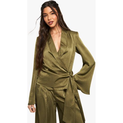 Blouse Cache-Cœur Satinée - 34 - boohoo - Modalova