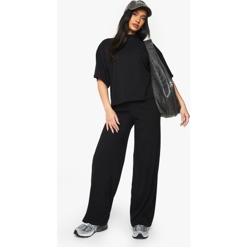 Ensemble Côtelé Avec Top À Manches Courtes Et Pantalon Large - 34 - boohoo - Modalova