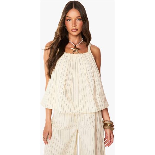 Caraco Rayé À Volants - Blanc Écru - 34, Blanc Écru - boohoo - Modalova