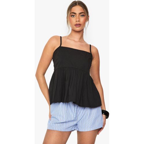 Caraco Péplum En Coton - 34 - boohoo - Modalova