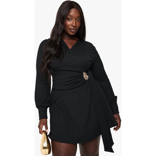 Grande Taille - Robe Portefeuille Texturée - 44 - boohoo - Modalova