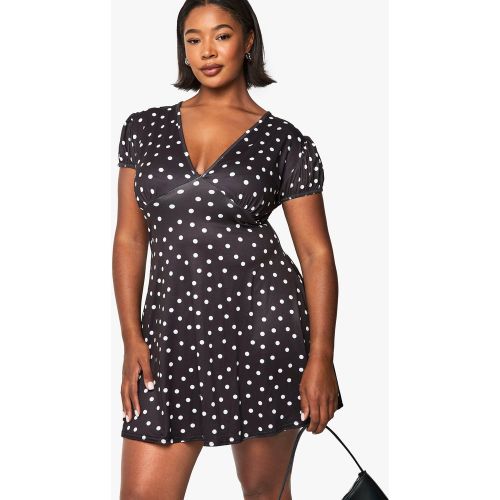 Grande Taille - Robe Patineuse À Pois - 44 - boohoo - Modalova