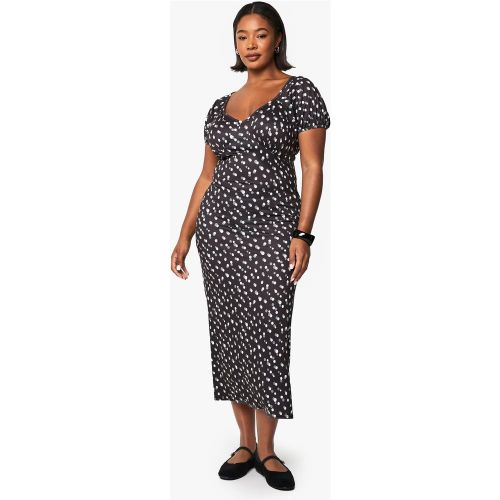 Grande Taille - Robe Mi-Longue À Pois Et Manches Bouffantes - 44 - boohoo - Modalova