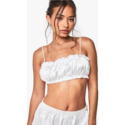 Bralette De Pyjama Satinée À Volants - 36 - boohoo - Modalova