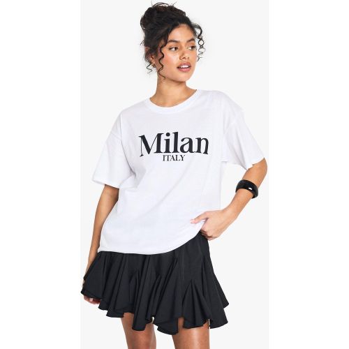 T-Shirt Oversize Imprimé À Slogan Milan - S - boohoo - Modalova