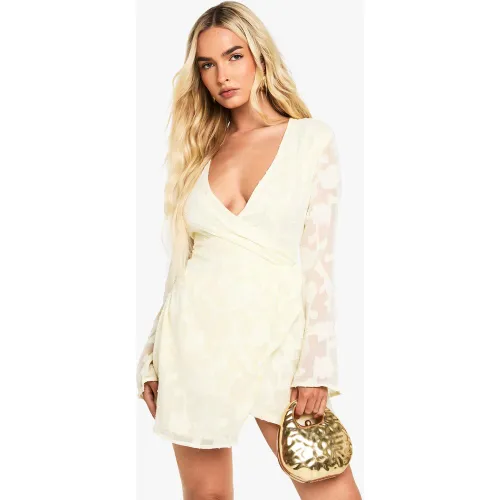 Robe Portefeuille Fleurie - 36 - boohoo - Modalova