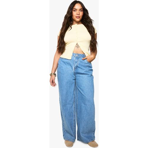 Grande Taille - Jean Large Push-Up Taille Haute - 44 - boohoo - Modalova