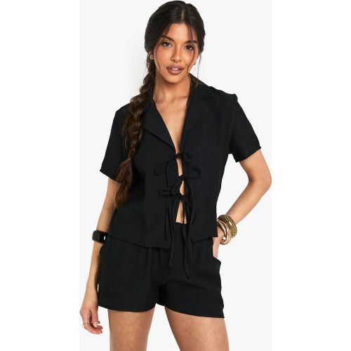 Chemise Courte - Noir - 34, Noir - boohoo - Modalova