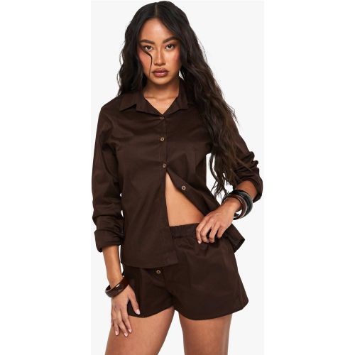 Ensemble En Coton Avec Chemise Et Short - 34 - boohoo - Modalova