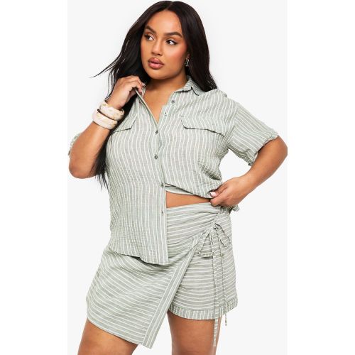 Grande Taille - Jupe-Short À Rayures - 44 - boohoo - Modalova