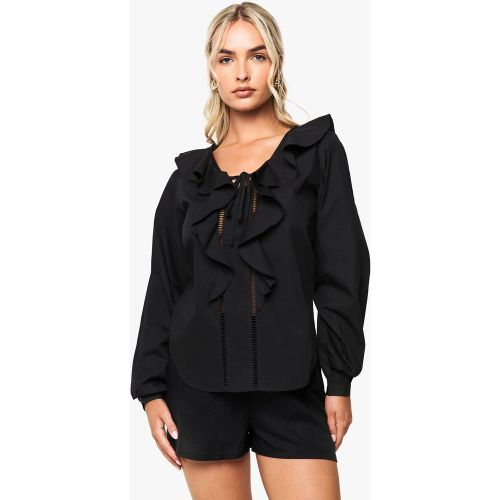 Blouse Volantée À Découpes - 34 - boohoo - Modalova