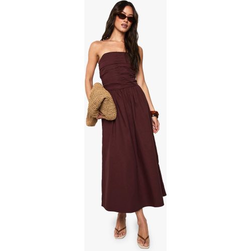 Tall" - Robe Mi-Longue Froncée En Coton - 36 - boohoo - Modalova