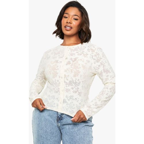Grande Taille - Top Boutonné - Blanc Écru - 44, Blanc Écru - boohoo - Modalova