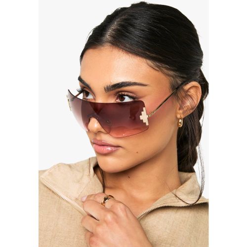 Lunettes De Soleil Oversize Sans Cadre - One Size - boohoo - Modalova