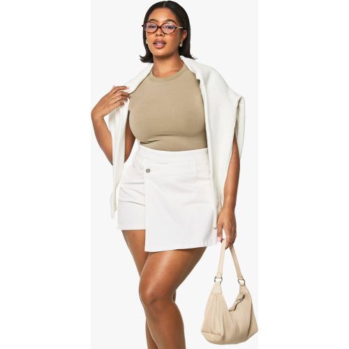 Grande Taille - Jupe-Short - Blanc Écru - 44, Blanc Écru - boohoo - Modalova