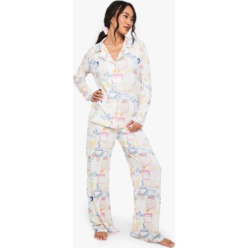Ensemble De Pyjama Doux Avec Chemise Et Pantalon - 36 - boohoo - Modalova