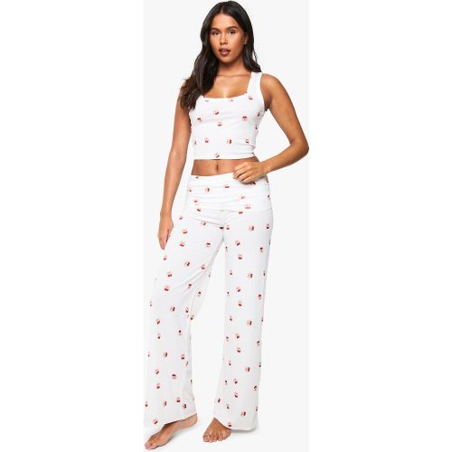 Ensemble En Maille Côtelée Douce Avec Top Et Pantalon - 34 - boohoo - Modalova