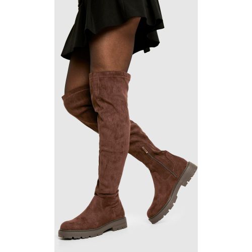 Bottes Hautes En Synthétique À Plateforme - 36 - boohoo - Modalova