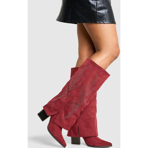 Bottines Retournées À Ornements En Faux Daim - 38 - boohoo - Modalova