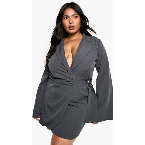 Grande Taille - Robe Blazer Nouée À Boucle - 48 - boohoo - Modalova