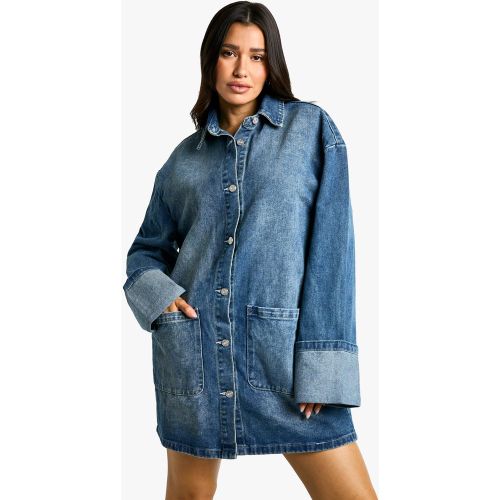 Tall" - Robe Chemise Oversize Utilitaire À Ourlet Retroussé - 34 - boohoo - Modalova