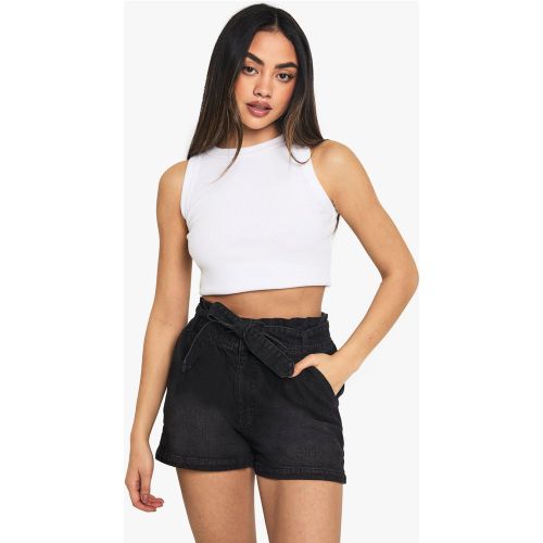 Short En Jean Froncé À La Taille - 34 - boohoo - Modalova