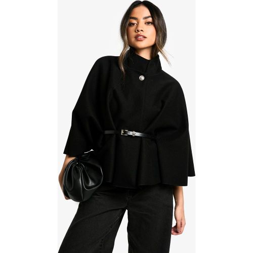 Robe Cape Effet Laine À Ceinture - 44 - boohoo - Modalova
