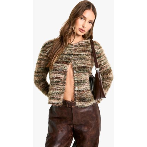 Cardigan En Maille Duveteuse - 34 - boohoo - Modalova