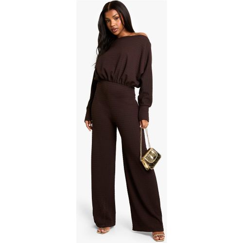 Combinaison Large Texturée À Épaules Dénudées - 36 - boohoo - Modalova