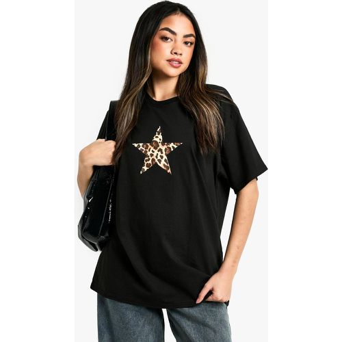 T-Shirt Oversize À Imprimé Léopard Étoiles - L - boohoo - Modalova