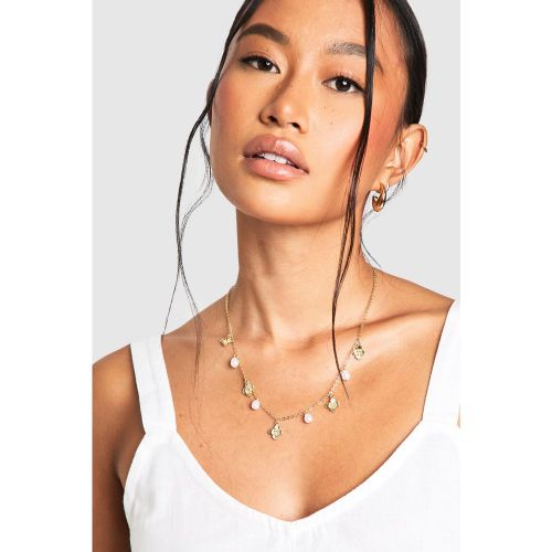 Collier À Pendentif Fleuri Et Perle - One Size - boohoo - Modalova