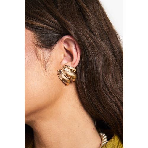 Boucles D'Oreilles Bosselées En Métal Brossé - One Size - boohoo - Modalova