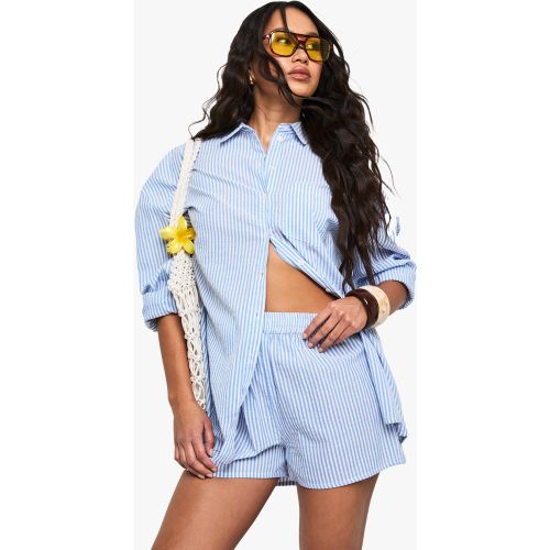 Ensemble Rayé Avec Chemise À Manches Longues Et Short - 34 - boohoo - Modalova