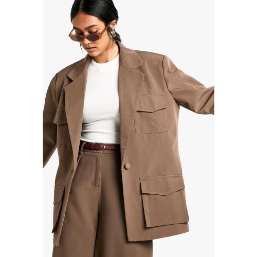 Blazer De Costume Oversize Tissé - 40 - boohoo - Modalova
