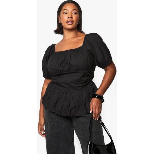Grande Taille - Blouse En Coton À Manches Bouffantes - 44 - boohoo - Modalova