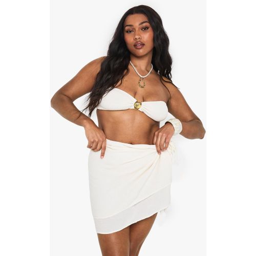 Grande Taille - Paréo Texturé - Blanc Écru - 44, Blanc Écru - boohoo - Modalova
