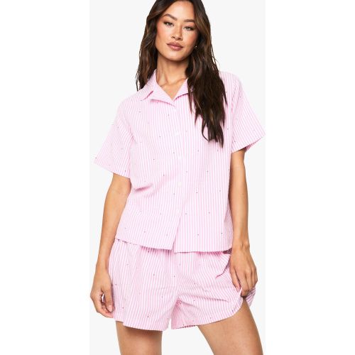 Tall" - Ensemble De Pyjama À Rayures Fines Et Short - 36 - boohoo - Modalova