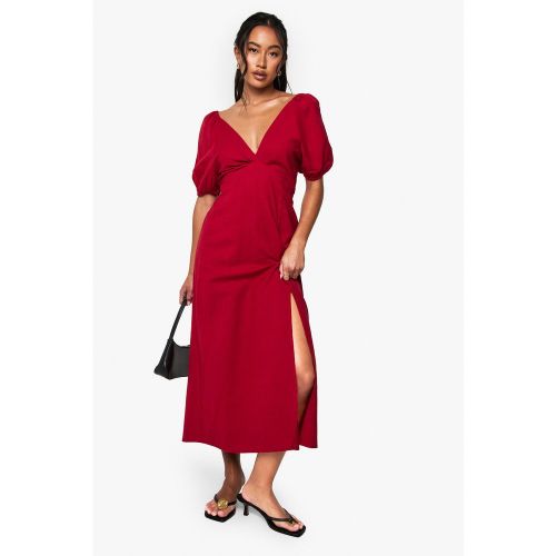 Robe Mi-Longue À Manches Bouffantes - 36 - boohoo - Modalova