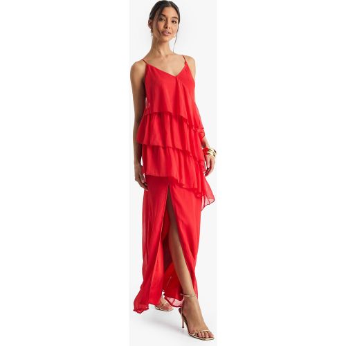 Robe Mi-Longue À Volants Et Bretelles Croisées - 36 - boohoo - Modalova
