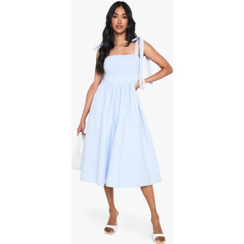 Robe Mi-Longue Froncée En Coton - 36 - boohoo - Modalova