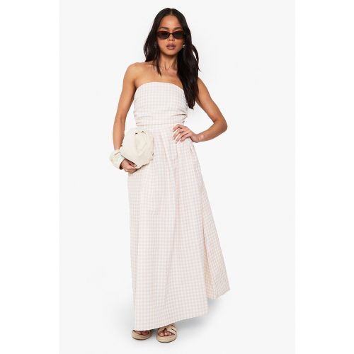 Robe Mi-Longue Froncée À Carreaux - 36 - boohoo - Modalova
